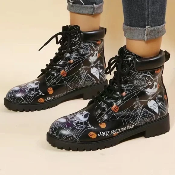 Shoes Nightmare Before Christmas Boots Jack Skellington Faux